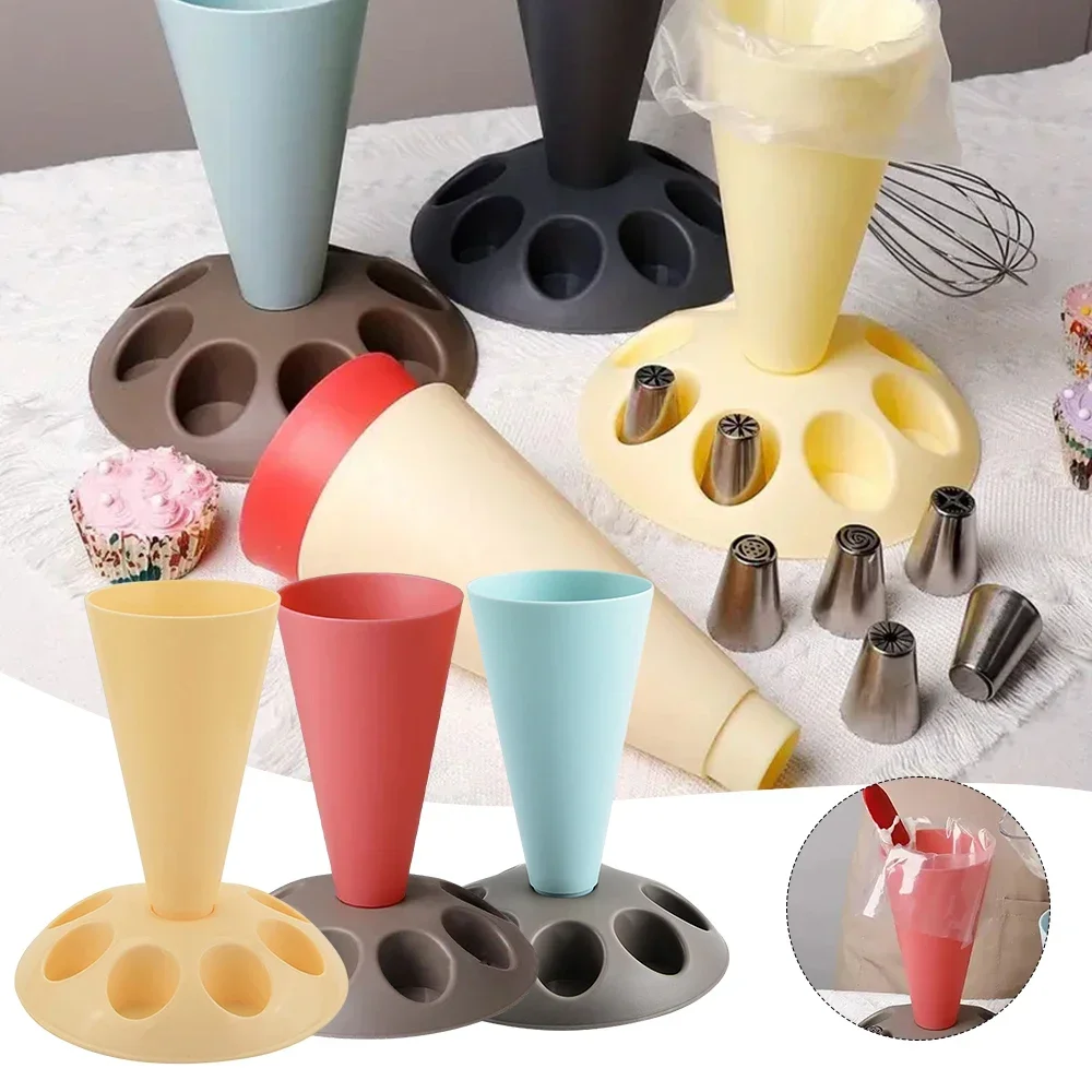 

1PC Piping Bag Nozzles Storage Rack Stand with 8 Slots Large Capacity Pastry Bag Mounting Holder Cake Decoration Accessories