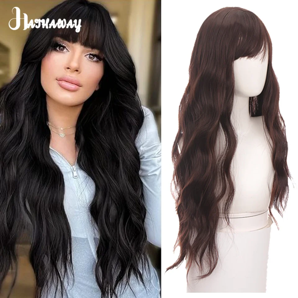 

Synthetic Long Wavy Wig For Women Water Wave Wig Female Women's Wig Natural Fake Hair Heat-resistant