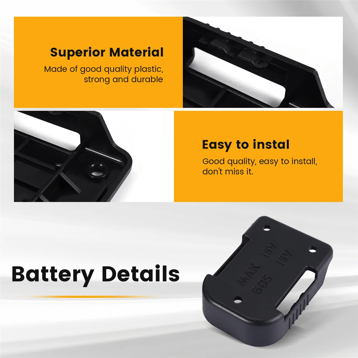 Supporto per batteria da 6 pezzi per batteria da 18 V, anche per supporti per batteria da 18 V/clip da cintura, supporto per batteria da parete