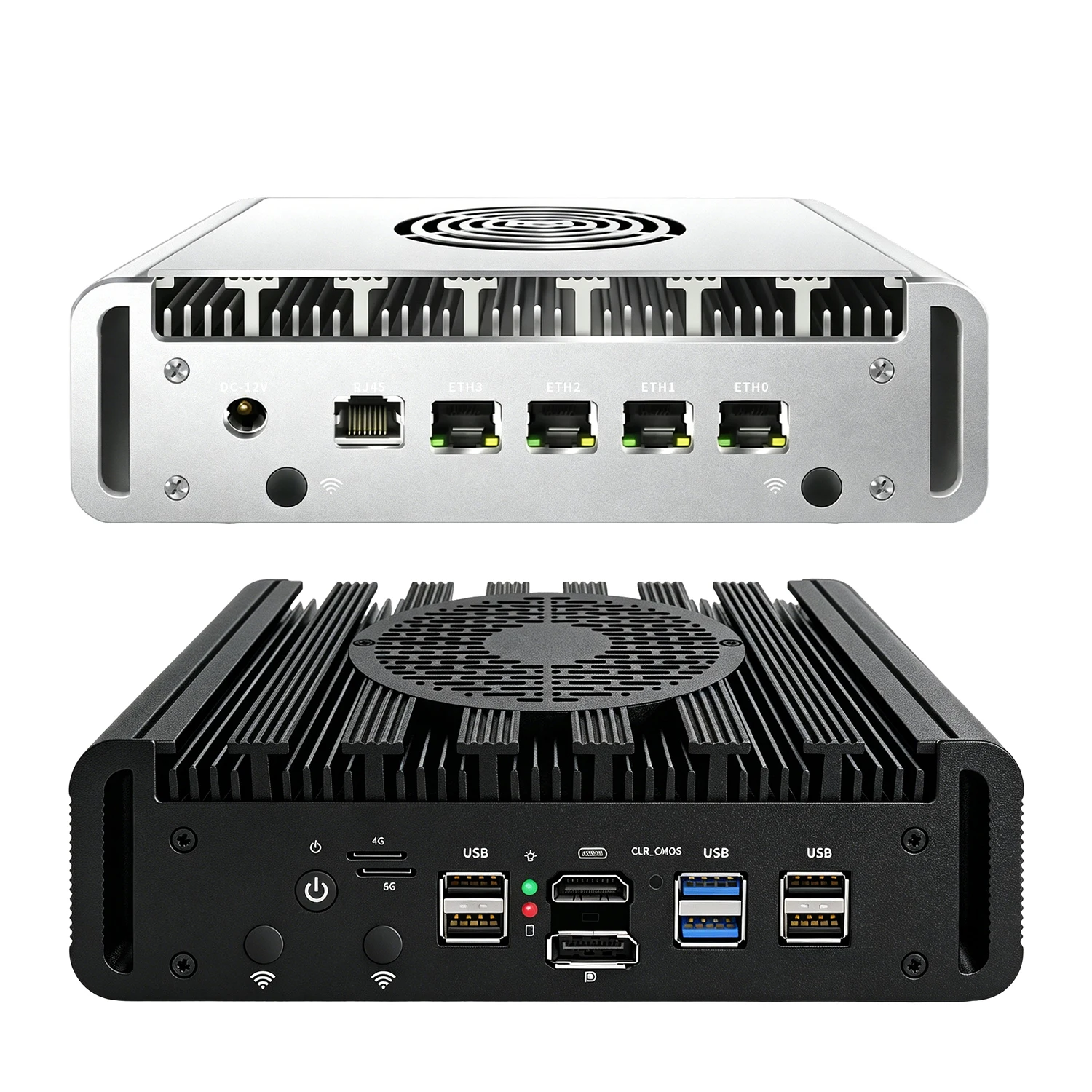 Intel N150 Edge Computing Mini PC 4x Intel i226 2.5G LAN Linux Industrial Enterprise Small Form Factor Firewall PC HD DP 4G SIM