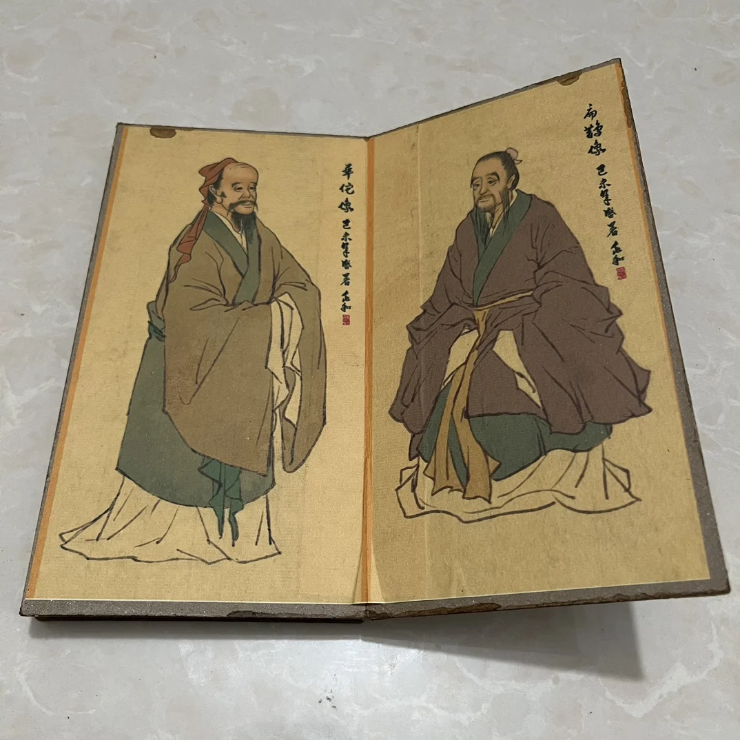 Eight famous doctors' portraits in China Xuan Paper Album, picture album screen collection of Emperor Qianlong's empresses.