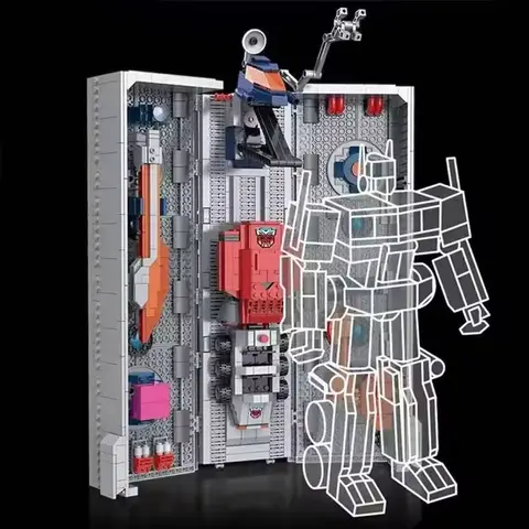 1766 delar kompatibel Optimus lastbil kombinerad vagn byggklossmodell pedagogiska tegelstenar för pojke födelsedag julklapp 8 best sales byggklossar lastbil - №6