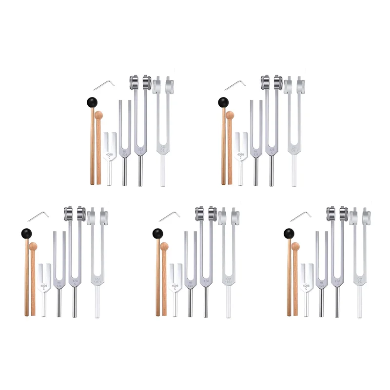 

A74K-20Pcs Tuning Fork Set(128Hz, OM 136.1Hz, MI 528Hz, 4096Hz),For Healing Chakra,Sound Therapy,Reliever Stress