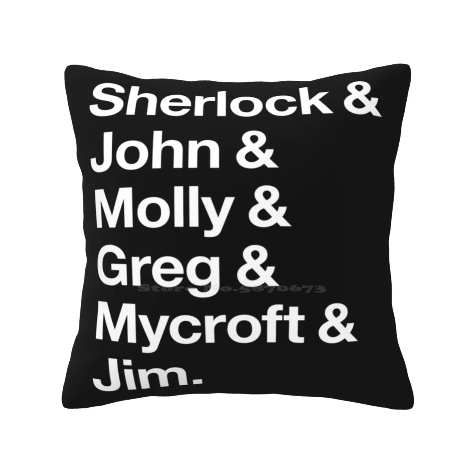 Sherlock And John And Molly And Greg And Mycroft And Jim. ( Dark Background ) Home Sofa Car Cushion Cover Pillowcase Sherlock