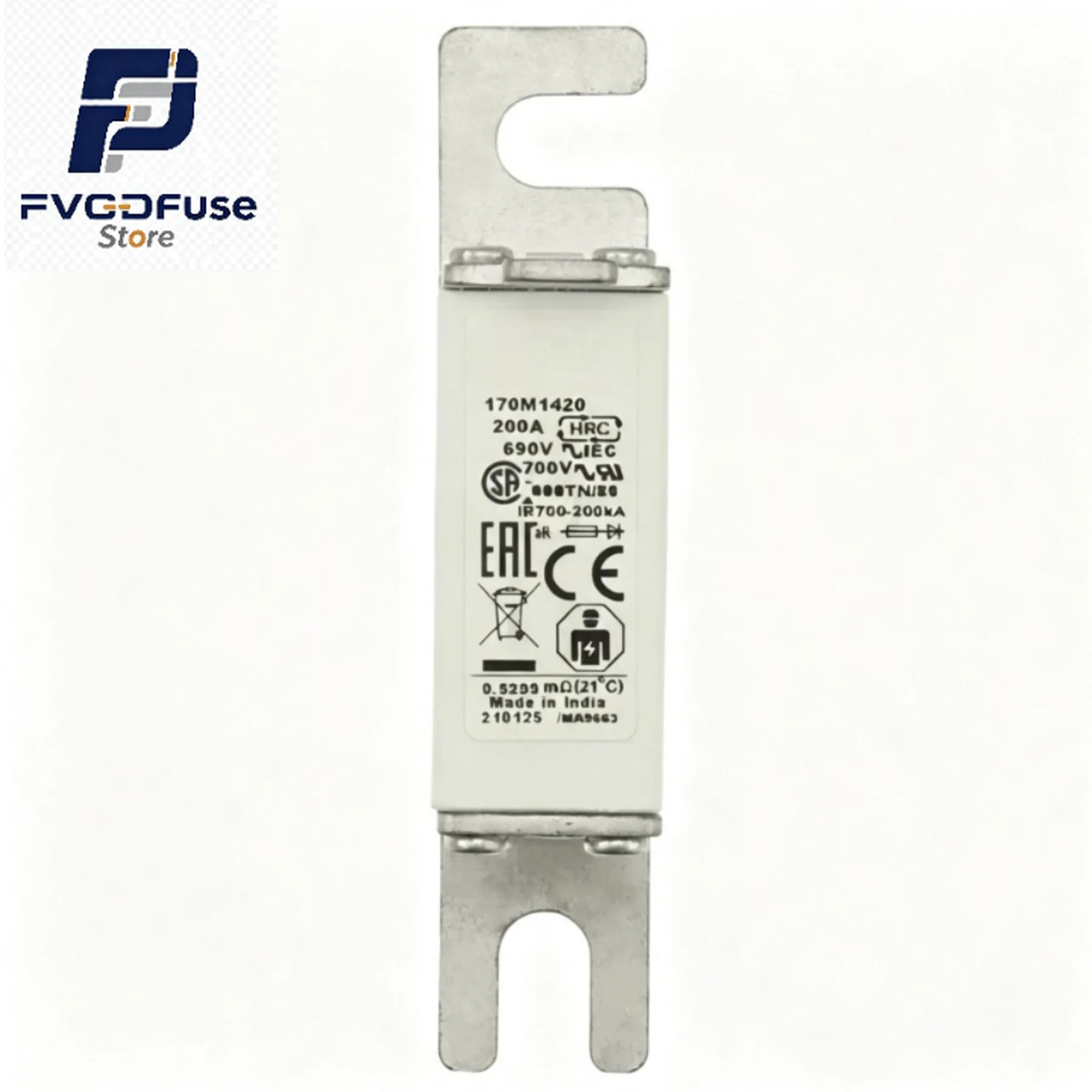 1/10PCS OEM 170M1420 200A 690V High Speed Square Body Semiconductor Protection Fuse