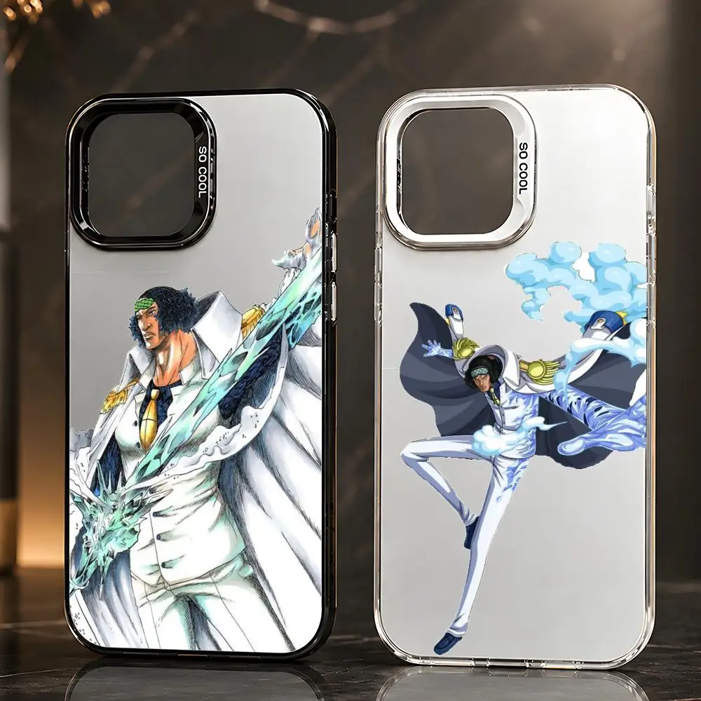 Coque de téléphone Anime Ice Admiral, coque protectrice en TPU irisé, toucher doux, pour iPhone 11 12 13 14 15 16 17 Pro Max