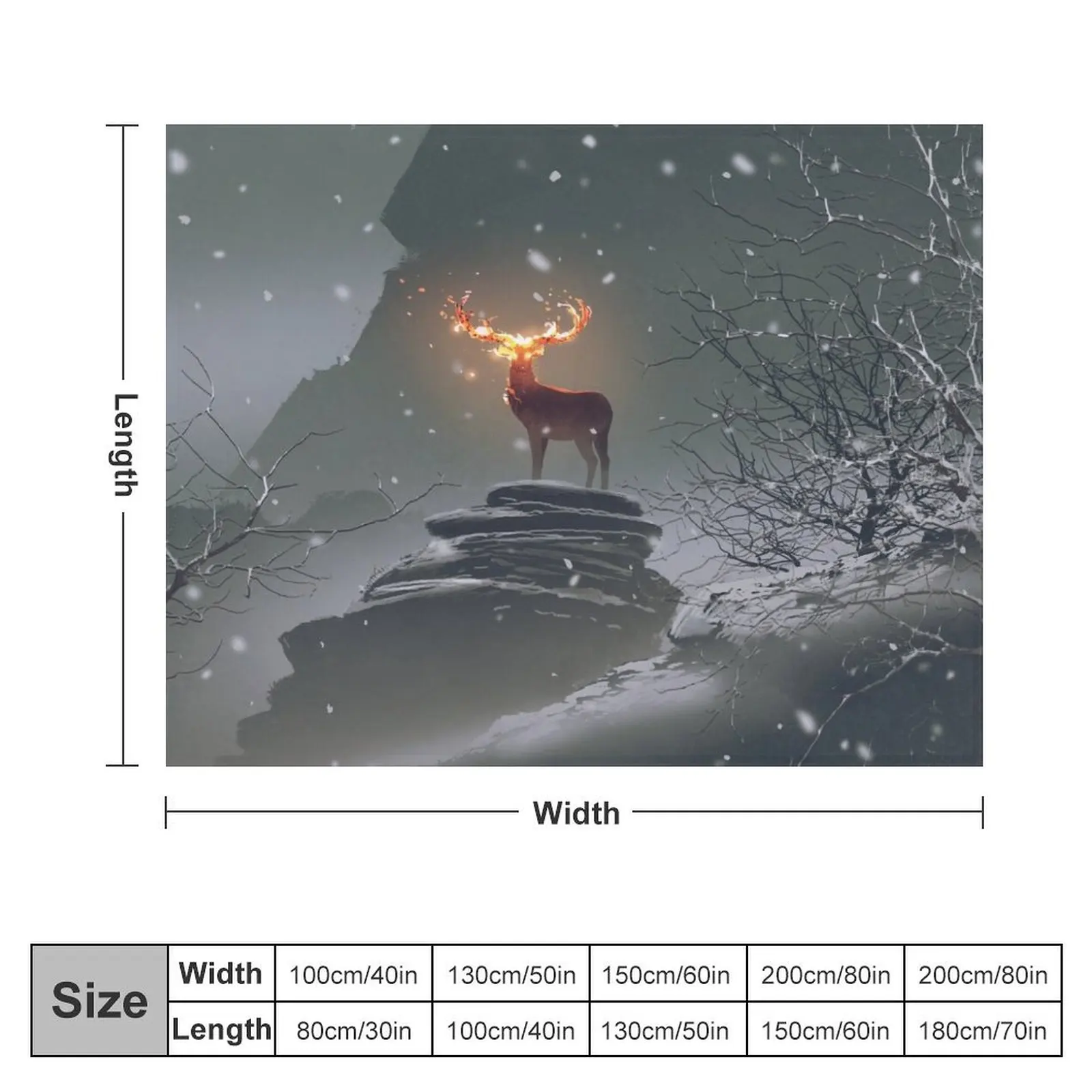 Legendary Animals Fiery Deer by Ian Fantasy Throw Blanket heavy to sleep Thins Shaggy Blankets