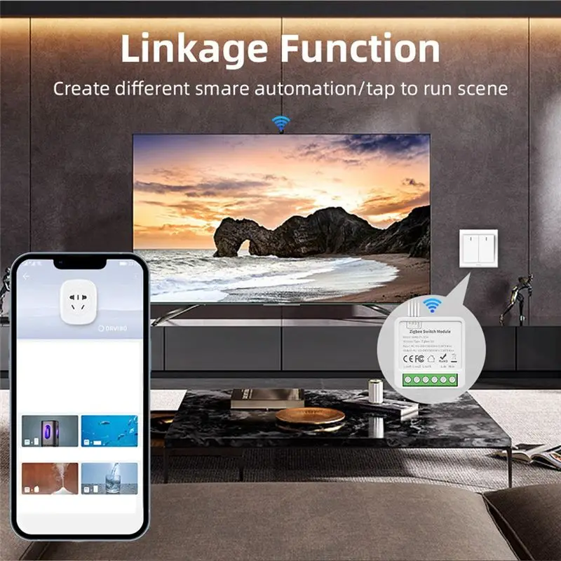 X12A-4-Way On/Off Switch Graffiti Smart Zigbee Smart 4-Way On/Off Switch Mini Concealed Box Switch