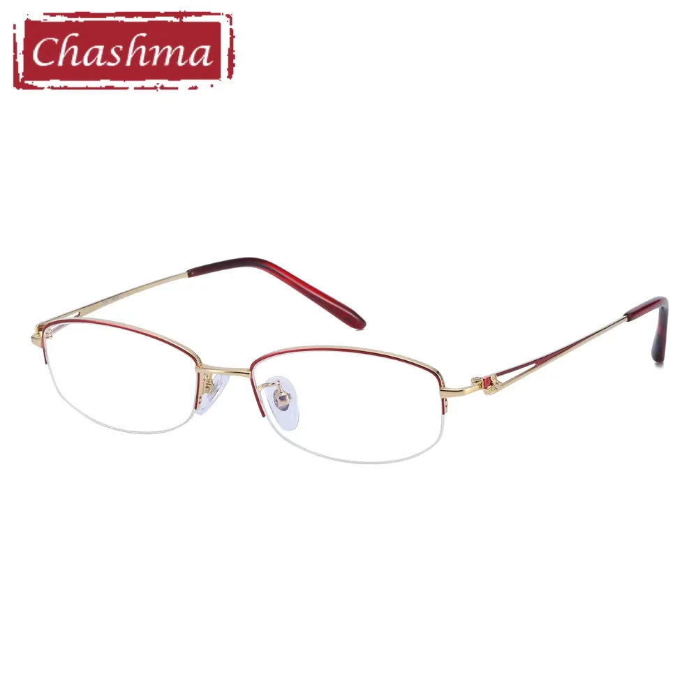 

Chashma Prescription Glasses Women Optical Pure Titanium Eyeglasses Frames for Recipe Eyewear Lenses for Progressive Multifocal