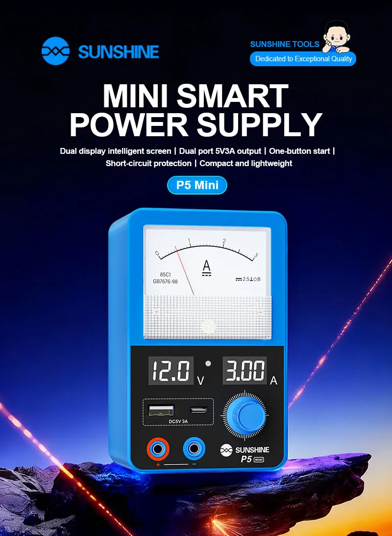 

SUNSHINE P5 Mini Smart Power Supply Built-in Short-circuit Protection Effectively Prevents Device Damage