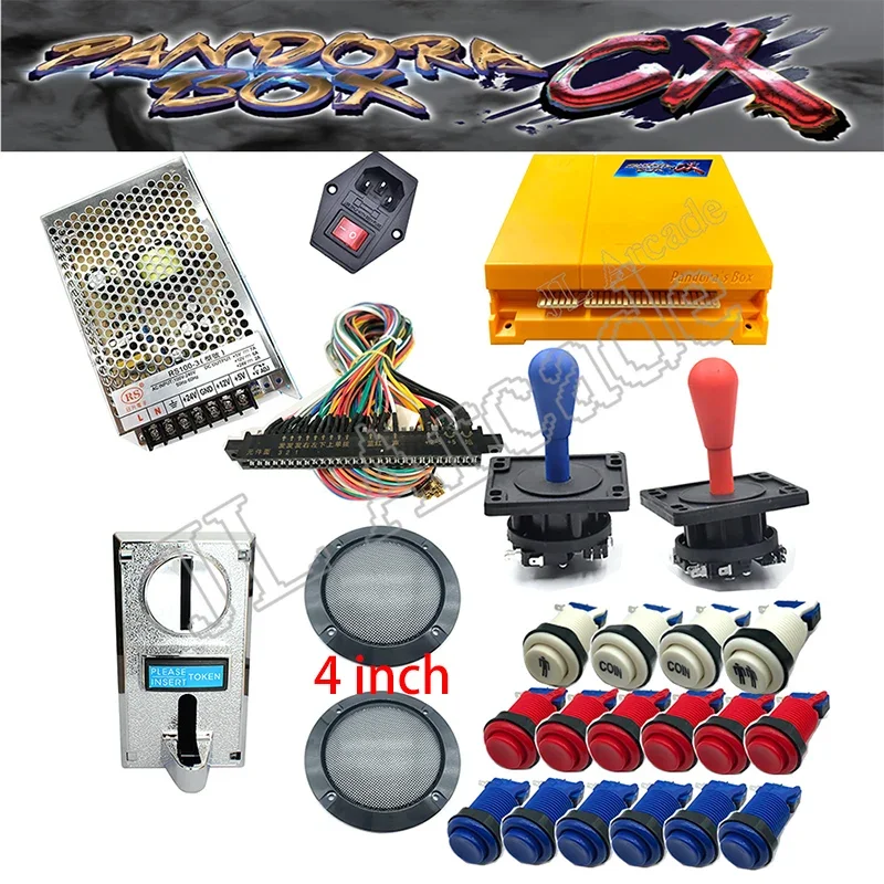 JL CRT DIY Pandora box cx 2800 in 1 arcade game cabinet machine with jamma board kit with joystick button Happ speaker supply