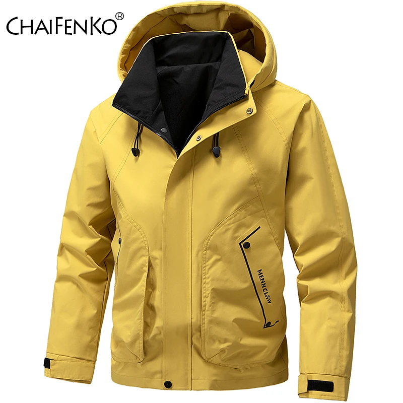 

Outdoors Loos Keep Warm Men Coat Spring Autumn Fashion Thin Style Comfort Windproof Tops New Versatile Solid Hooded Jacket Men