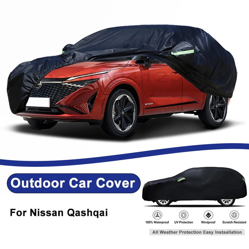 Outdoor Full Car Cover For Nissan Qashqai with Reflective Strips Waterproof Snowproof Dustproof UV Protection Auto Accessory