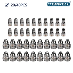 20/40Pcs P80 Plasma Electrode 1.5/1.7/1.9mm Nozzle Cutting Torch Copper Hafnium Wire Plasma Cutter Accessories
