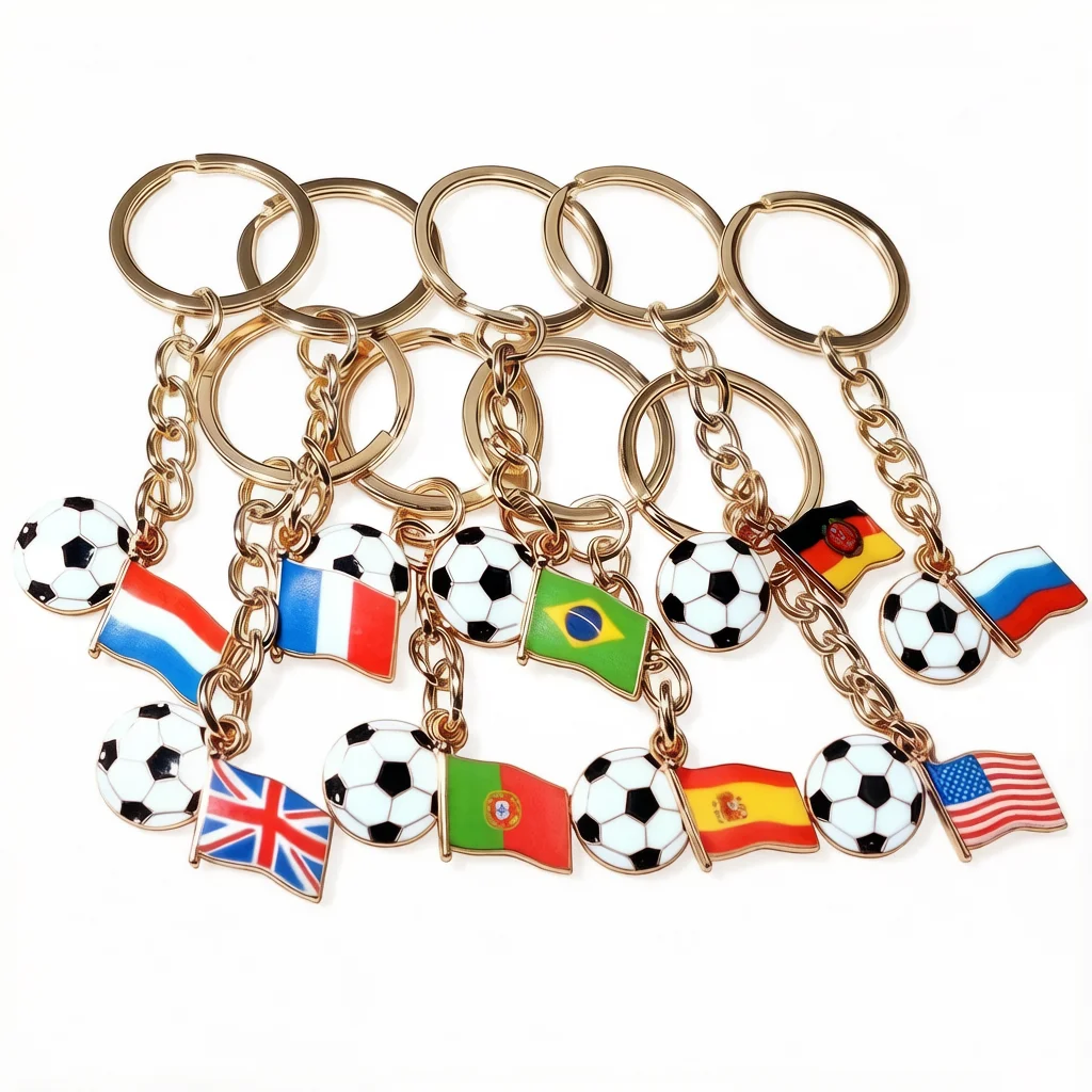 

10 шт. Брелок аксессуары с футбольным флагом эмаль подвески кулон брелок ремесло DIY аксессуары для изготовления ювелирных изделий