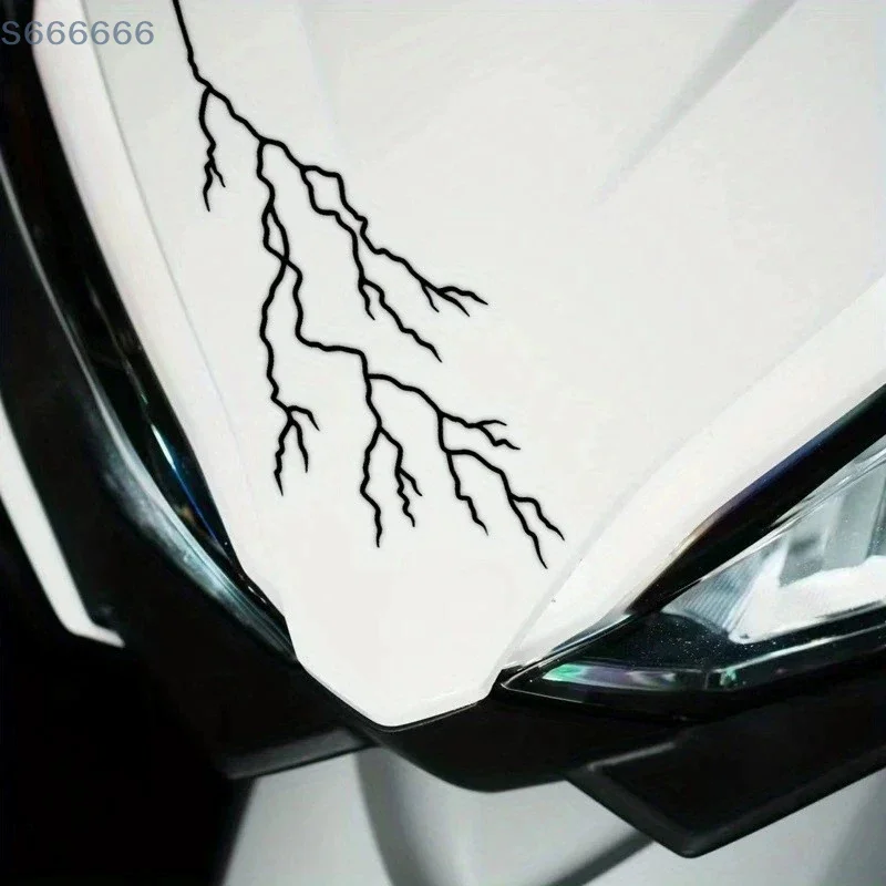 1 unidad para DIY, carenado frontal de motocicleta, tanque de combustible, casco, calcomanías de vinilo, decoración de Scooter, grieta, relámpago, pegatina creativa para motocicleta