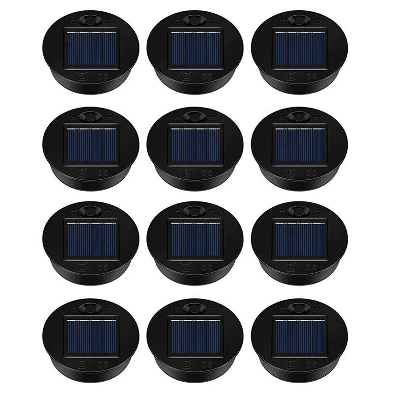ABZV-12 Pack استبدال أجزاء الضوء الشمسي استبدال الضوء الشمسي القمم للماء LED لوحة طاقة شمسية فانوس غطاء الضوء في الهواء الطلق