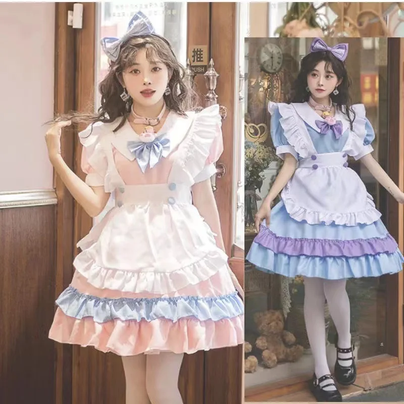 

Woman Dress Maid Skirt Lolita Skirt Cosplay Costume Skirt Suit Apron Bow Cat Claw Hair Accessories Party Costume