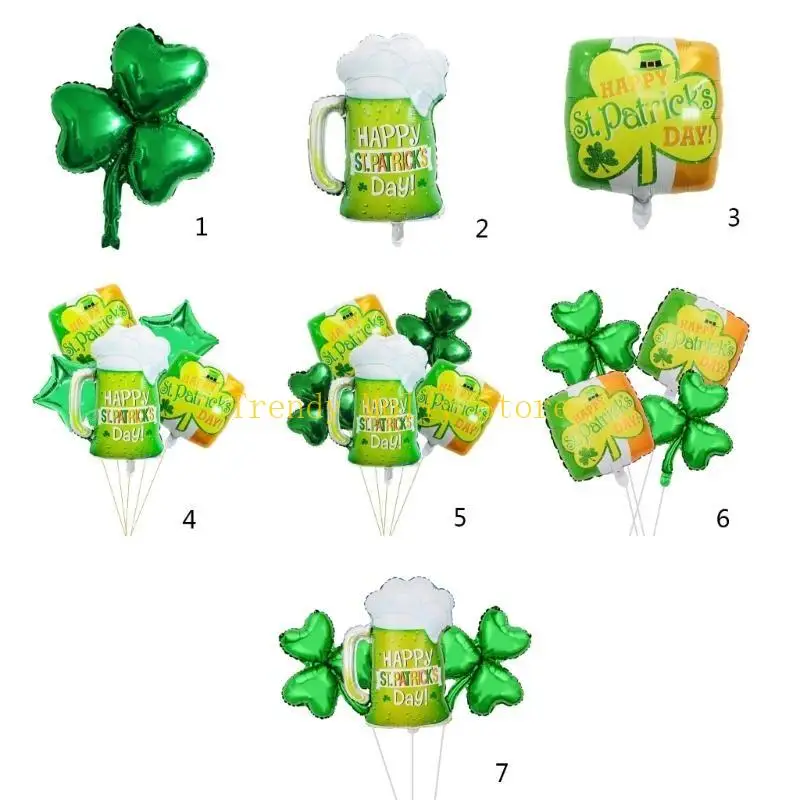 N5KB Irish Green Shamrock Clover-Balloons