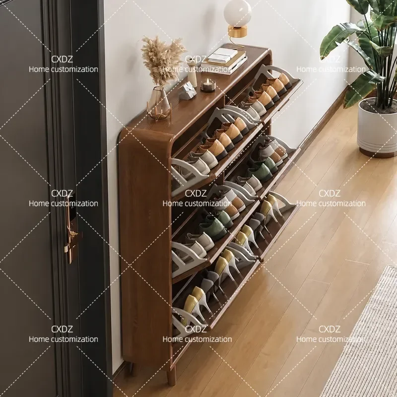 Ultra Thin Shoe Cabinet Large Capacity Tipping Bucket Entrance Storage Rack Modern Simple Design For Home Doorway