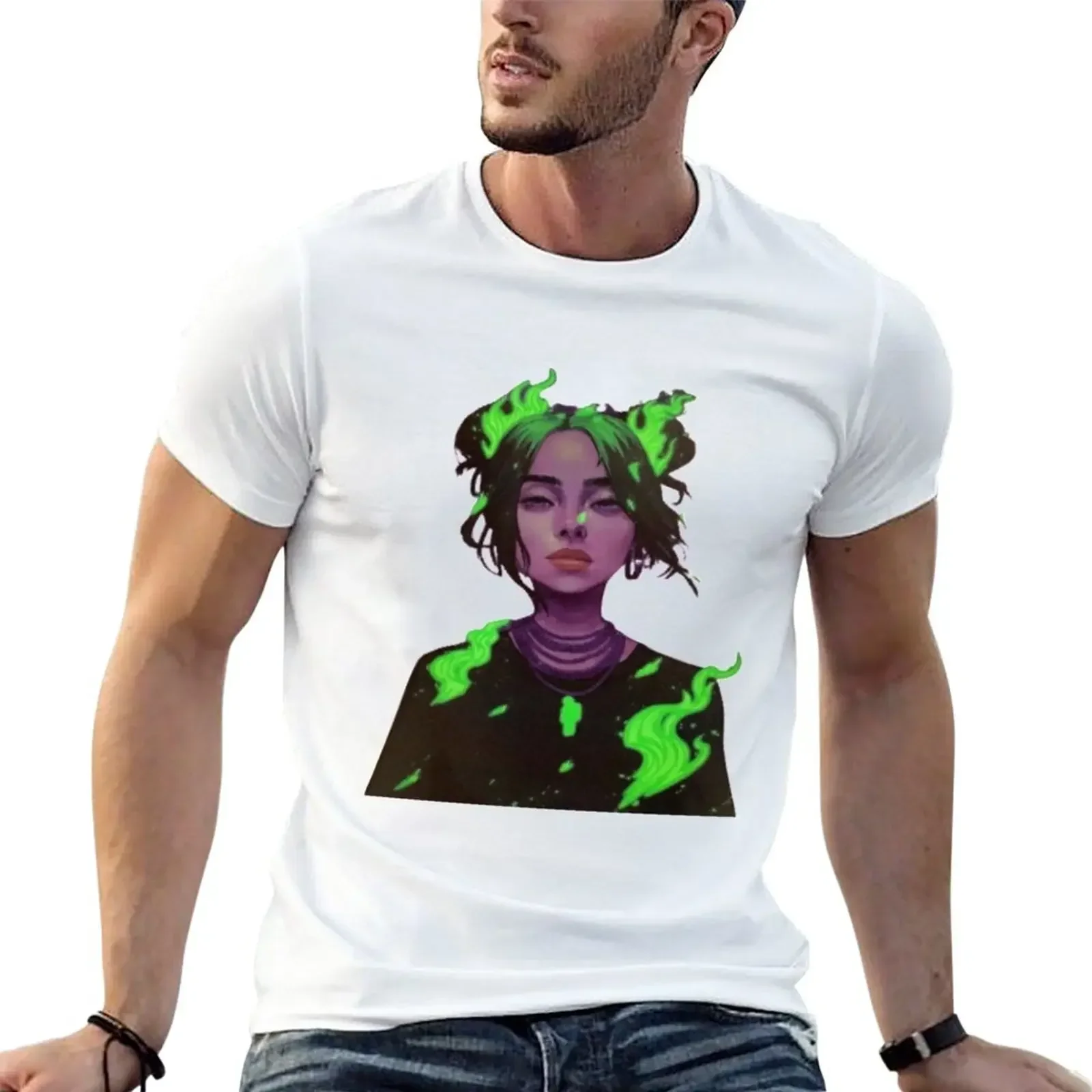 

Bilie Eilish T-Shirt anime clothes boys animal print fitted t shirts for men 2025 new model