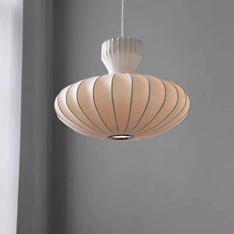 

Nordic Led Silk Chandelier Japanese Wabi Sabi Restaurant Pendant Lights Homestay Living Room Bedroom Bouquet Home Decor Lighting