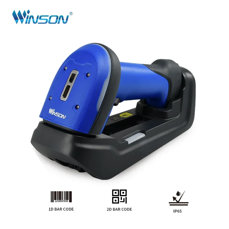 Winson 2D BT 2.4G Blue Industrial Grade Handheld Barcode Scanner