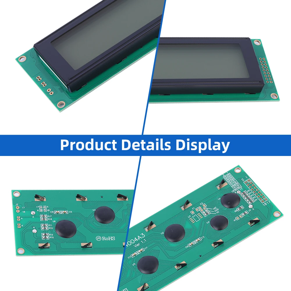 Cyrillic Green Light Black Letters 4004A3 Display Screen ST7066U With LED Backlight Character Module Support Scheme Development