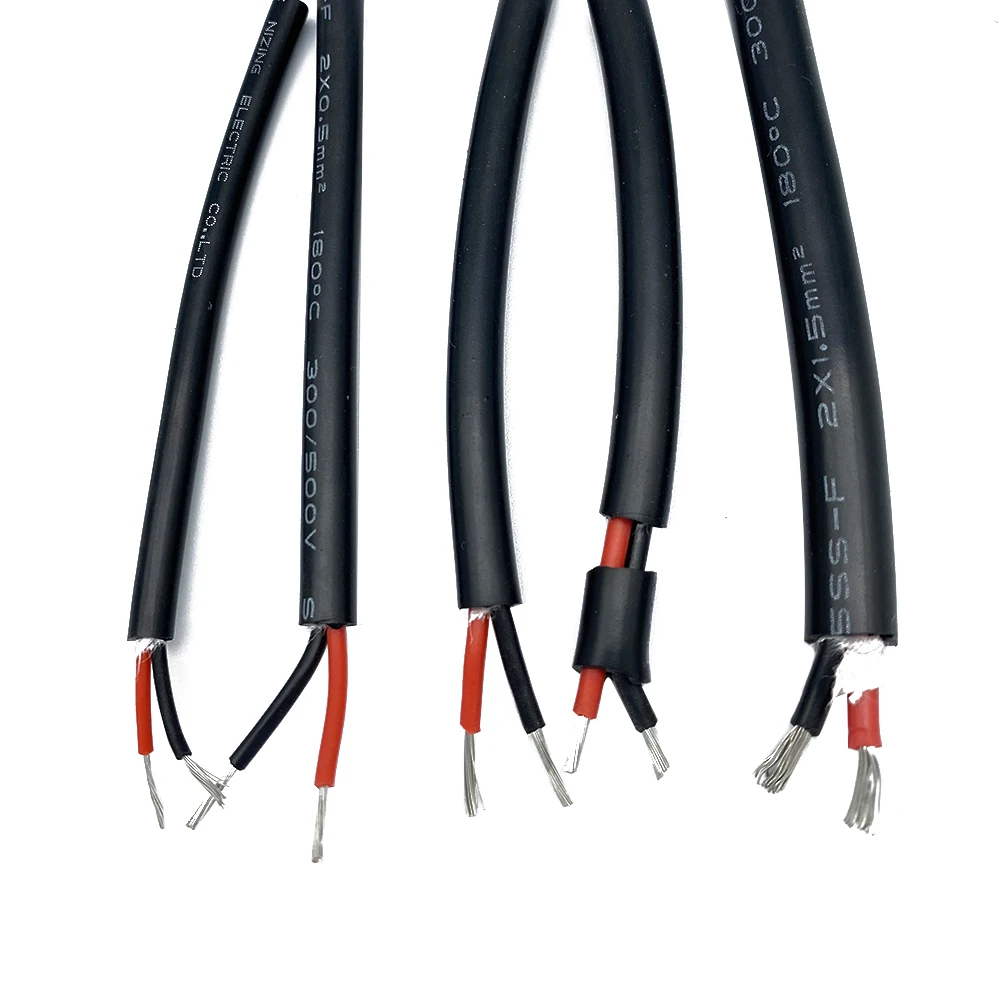 2 Cores Flexible Silicone Cable Power Cable Cord Super Soft Tinned Copper Signal Wire Insulationis Soft and Resists Soldering