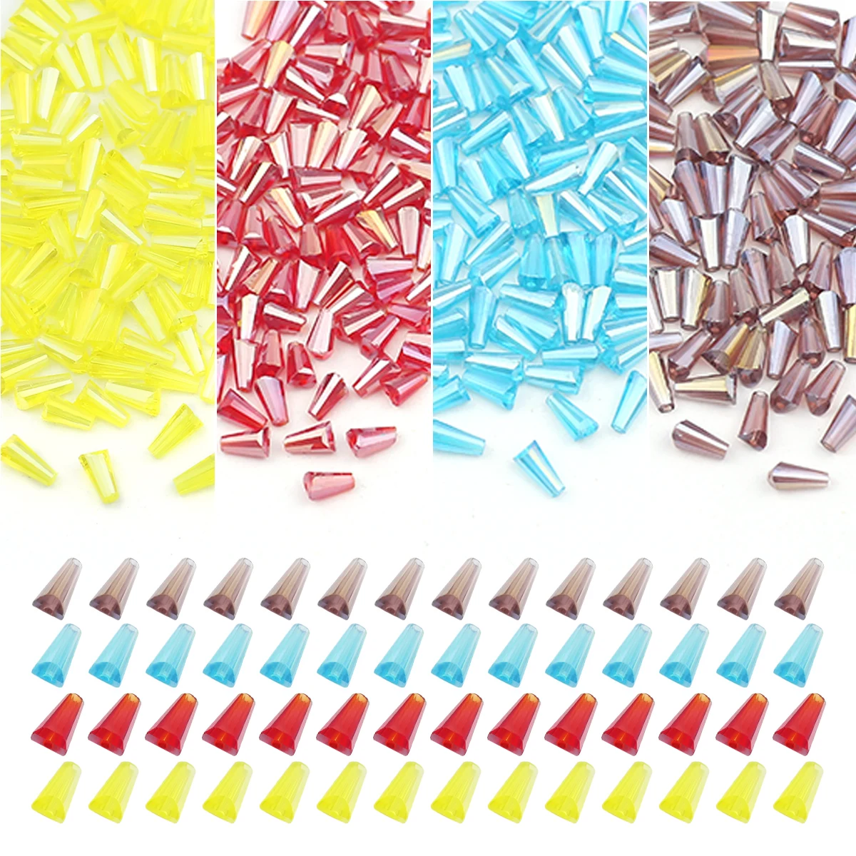 JHNBY Tower shape Upscale Austrian crystal beads conical High quality loose beads glass 3*6mm 100pcs supply bracelet Jewelry DIY