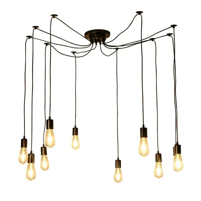 Multi-cabeça criativa lustre aranha, lâmpada colorida para o Natal, ambiente de férias, casa, Natal, 3, 6, 8, 10 cabeça