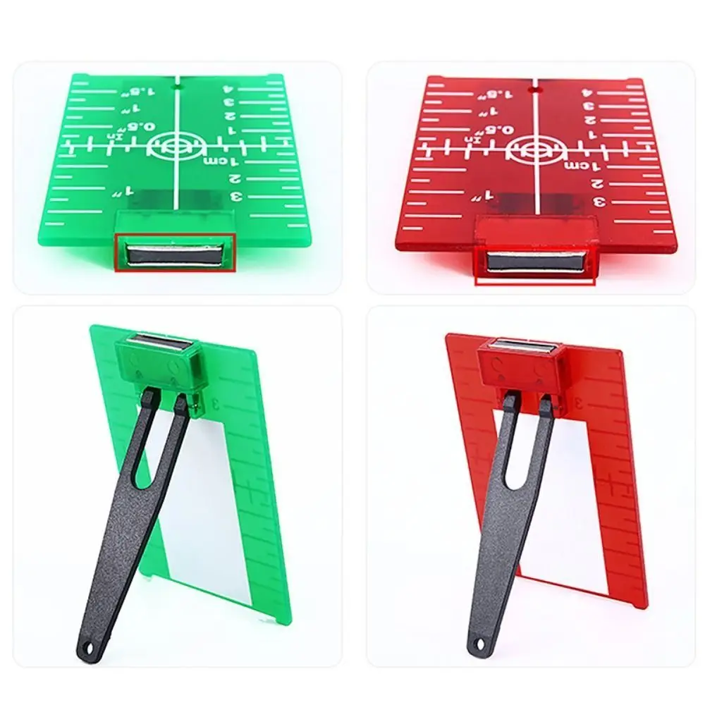 

2pcs Red/Green Laser Level Target Board Double Scale Vertical/Horizontal Line Beam Distance Plate Reflective