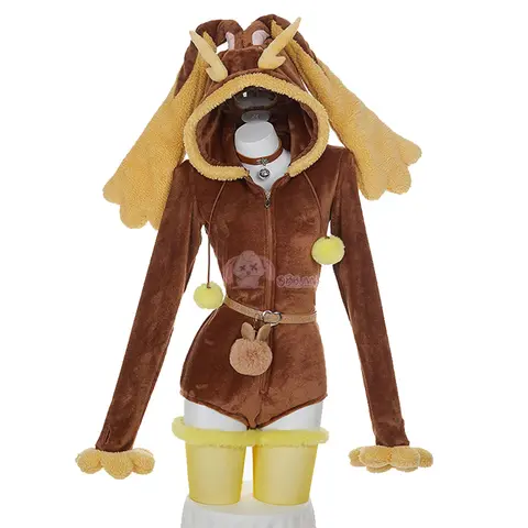 Anime Lopunny Cosplay Kostüme Frauen sexy Kapuze Bodysuit Socken Anzug Cartoon Flanell Kawaii Pyjamas Overall Halloween Kleidung