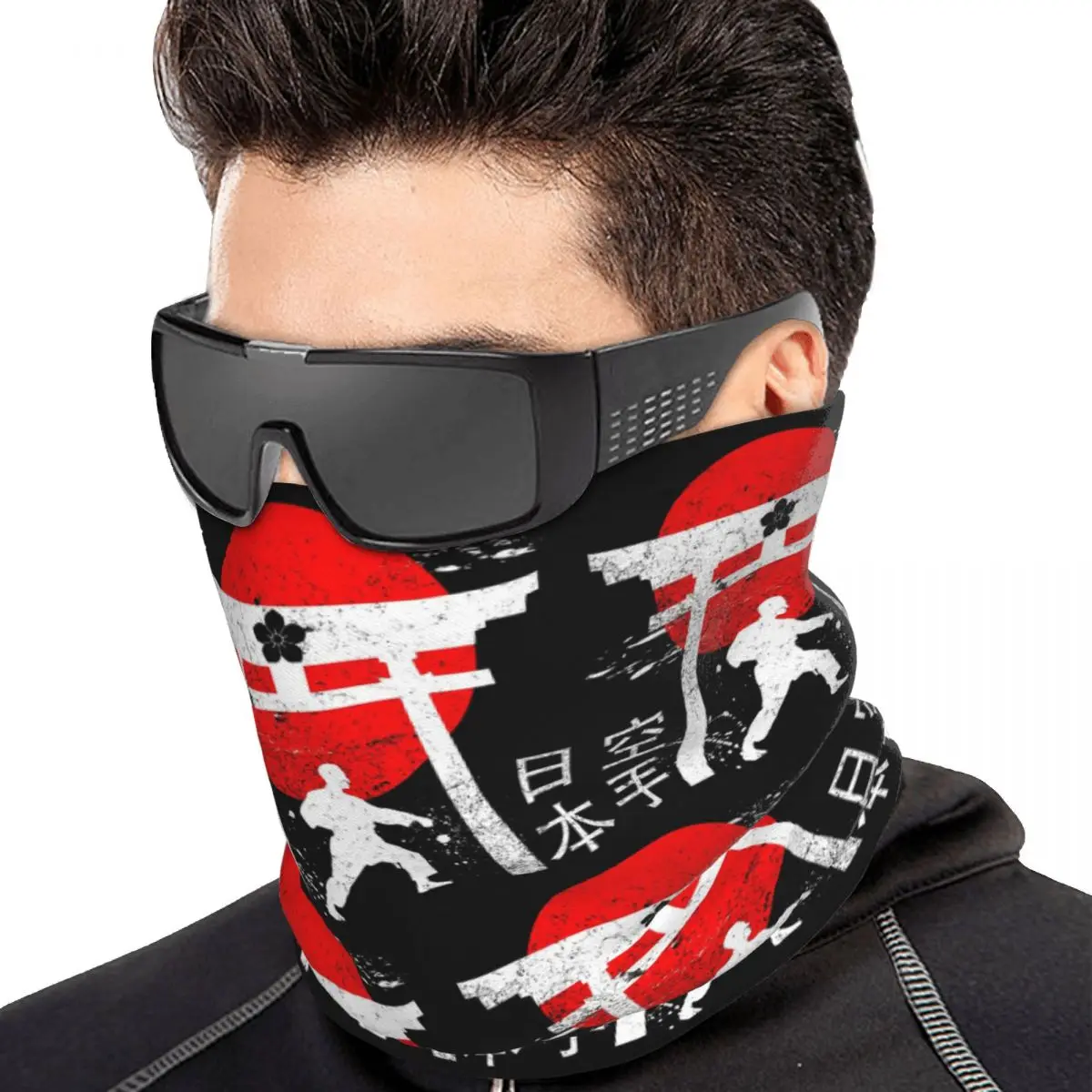 Budo Soul Karate Spirit Martial Arts Multifunctional Elastic Neck Gaiter Dust Proof Face Cover Bandana Unisex for Hiking
