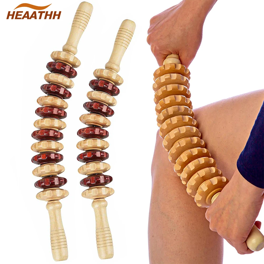 

Curved Massage Roller Stick Lymphatic Drainage Massager Bend Wooden Roller Muscle Massage Stick Wood Therapy Tools Body Shaping