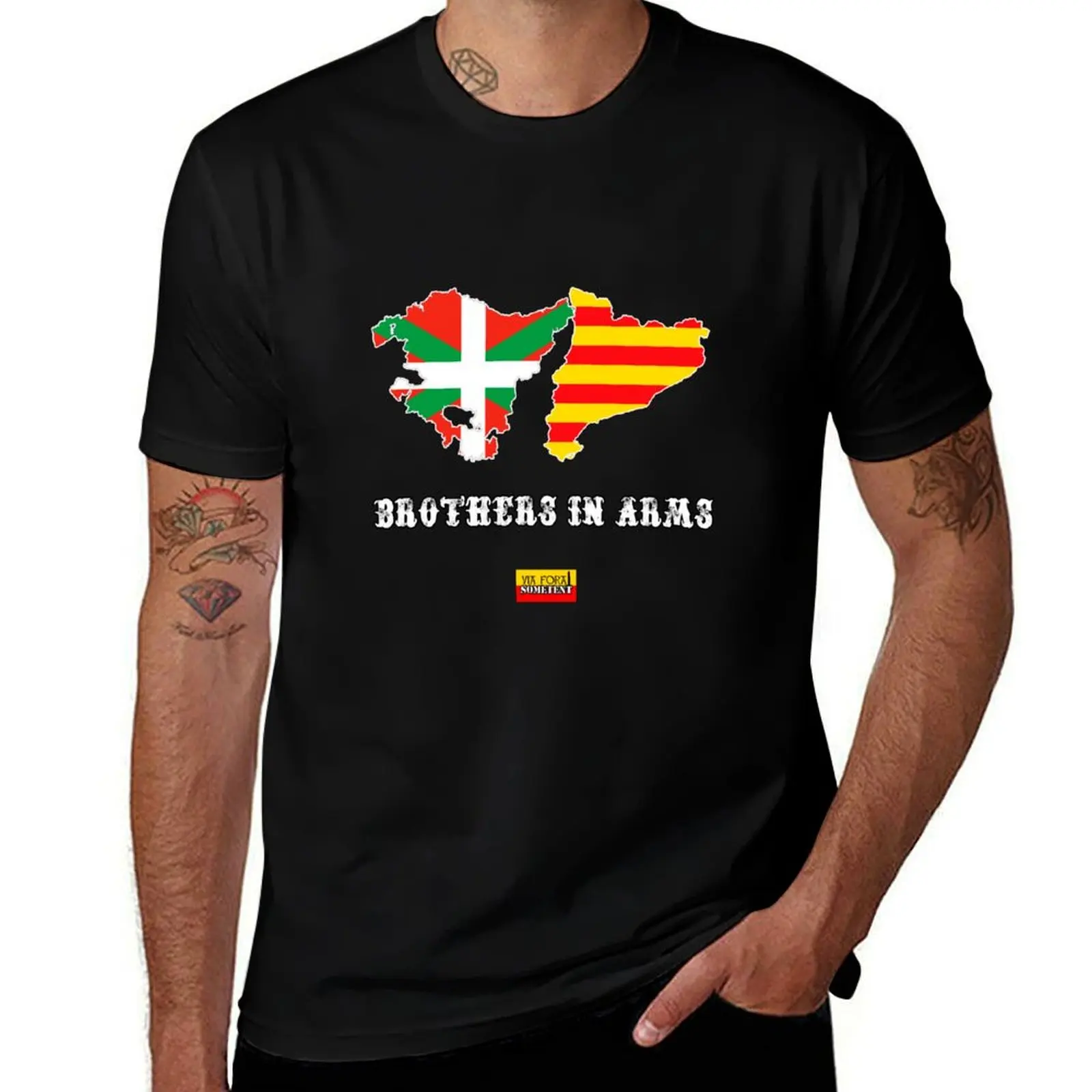Brothers in arms: Basque Country Catalonia T-Shirt Quick Dry Travel T-Shirt