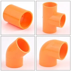 20~50mm Orange PVC Pipe 90° Elbow Direct Connectors Aquarium Overflow Joints, Garden Irrigation DIY Inlet Outlet Drain Fittings