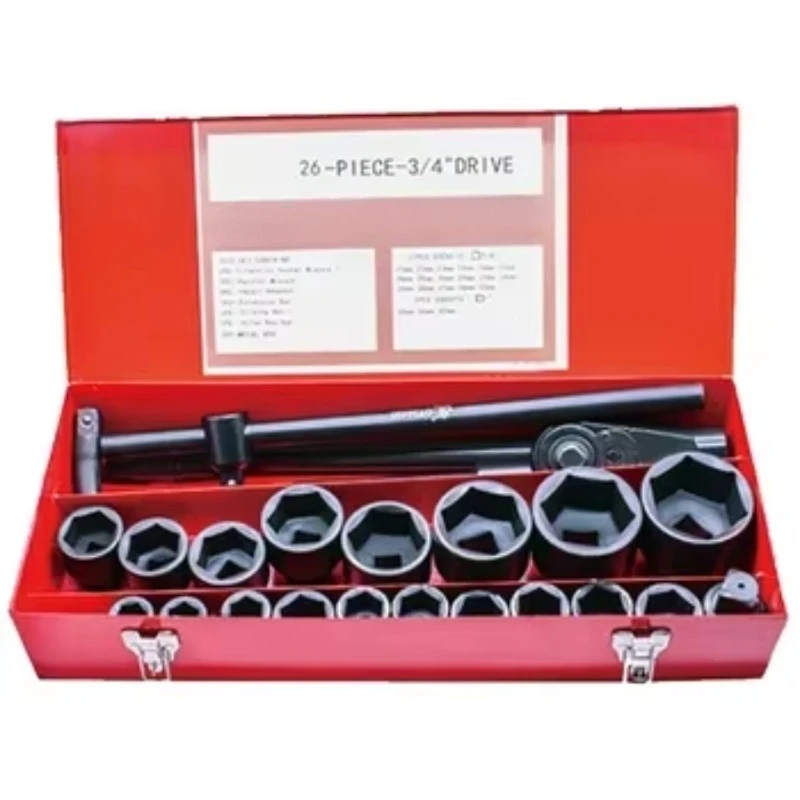 26 قطعة 3/4 "آلة يدوية مجموعة صناديق إصلاح السيارات كومبو محرك مقبس التصادم العميق وجع مجموعة أداة أداة اليد عدة Herramientas #1