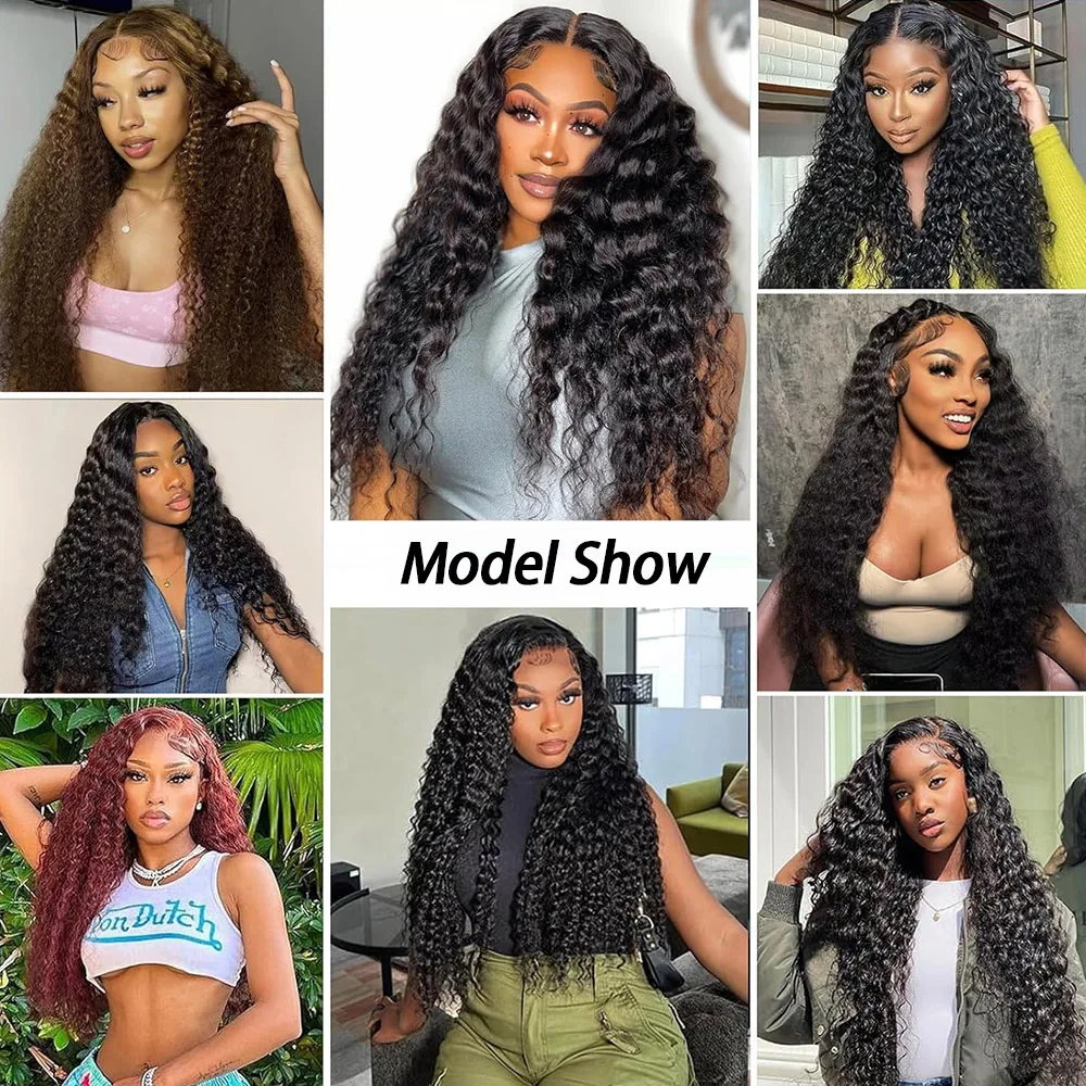 Бразильские девственные человеческие волосы с глубокой волной 1 3 4 пучка необработанных человеческих волос Влажные и волнистые пучки Двойной уток Глубокая вьющаяся волна