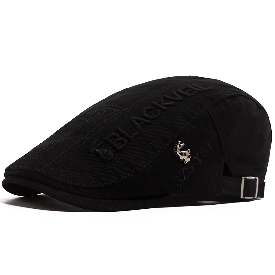 Männer Baskenmütze Mode Kaninchen Stickerei Flache Kappen Frühling Sommer Visier Für Männliche Mode Vintage Newsboy Cap Casual Berets Einstellbar