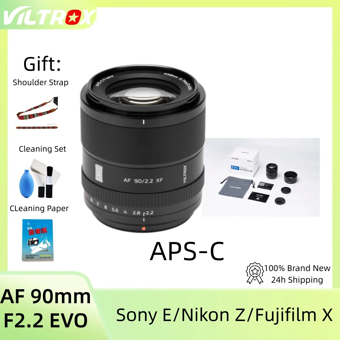 

Viltrox AF 90mm F2.2 EVO APS-C Autofocus Telephoto Lens for Sony E Nikon Z Fujifilm X Mount A5000 A6000 XT50 XT30 Z30 Z50 XS20