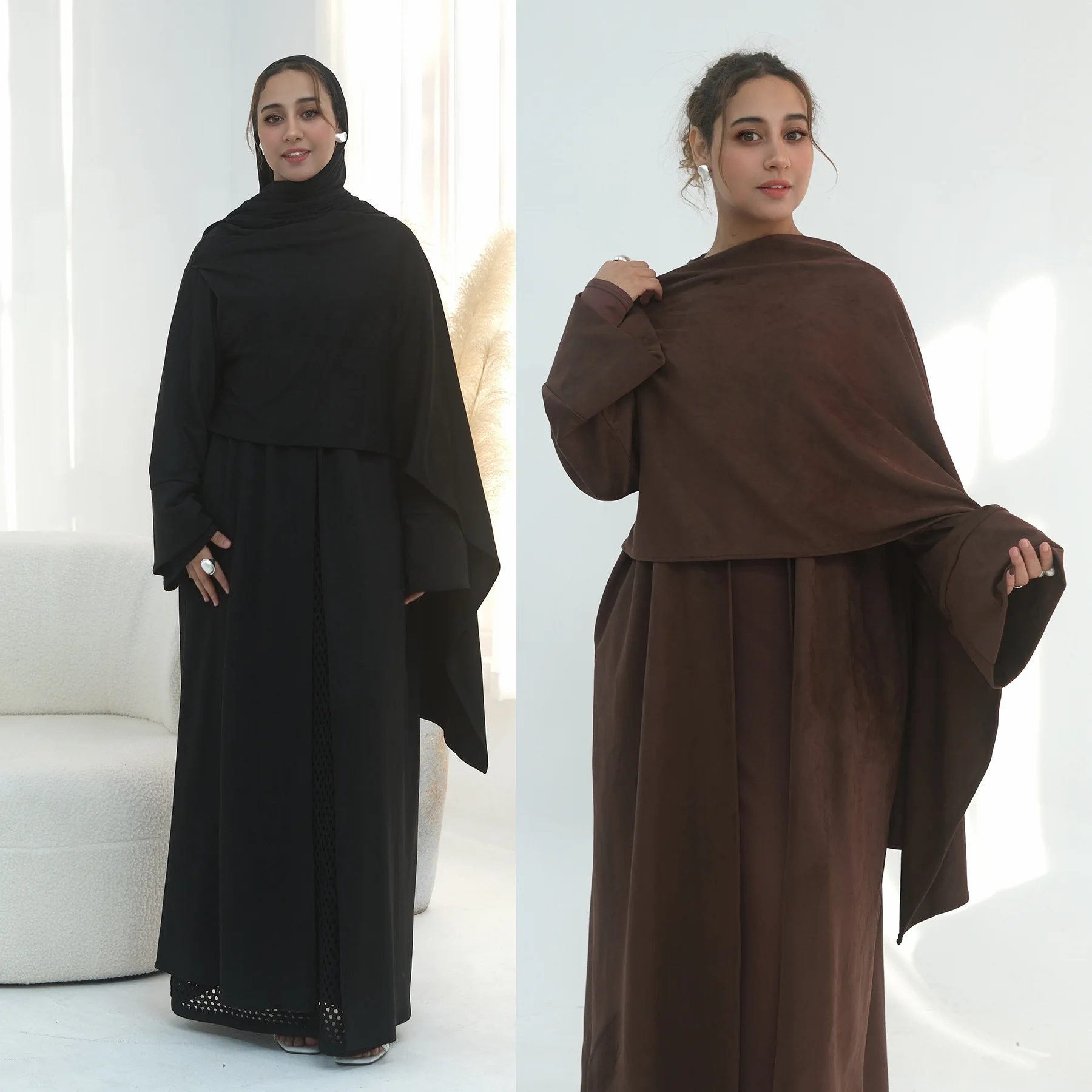 عباية مفتوحة من الأمام لعام 2026 كيب إسلامي بأكمام طويلة عبايات عربية غير رسمية الشرق الأوسط تركيا قفطان نسائي جلابية فساتين ماكسي إسلامية