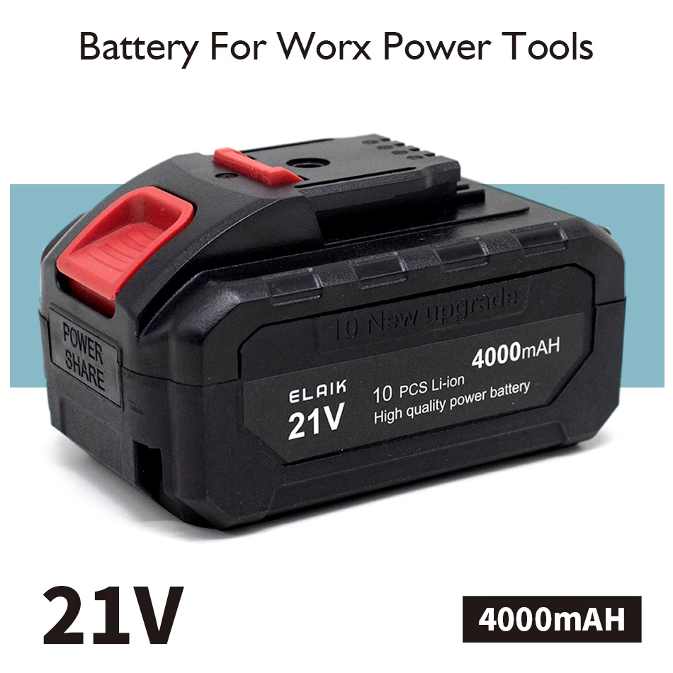 21V 6AH 4AH 2AH high-power durable lithium battery, charger, suitable for Worx 21V series electric tool