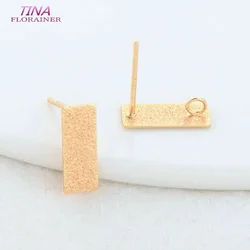 5*12MM 14K Gold Color Brass Rectangle Shape Stud Earrings Pins Earrings Jewelry Making Supplies Findings  Diy Accessories