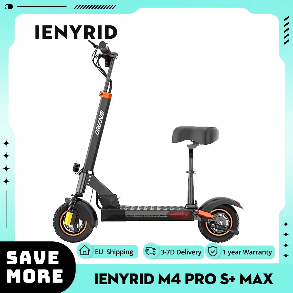 iENYRID M4 Pro S+ MAX Electric Scooter 10“ Off-Road Tires 800W 45Km/h Speed 48V 20Ah 75KM Range Dual Disc Brakes Detachable sea