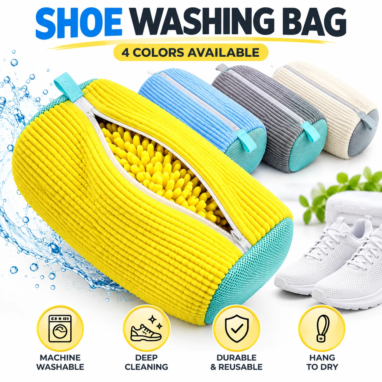 Sneaker Care Laundry - Laundry Shoe Washing Bag, Padded Mesh