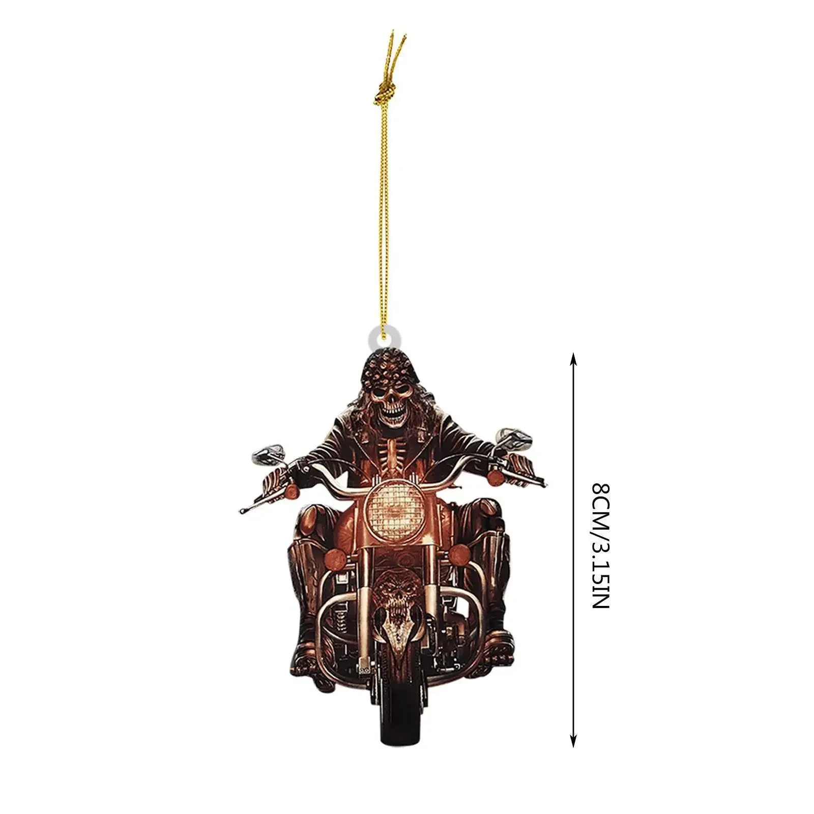 2D acrilico Horror Car Ornament Car specchietto retrovisore appeso ciondolo teschio Motor Decor Car Charm Hanger accessori interni