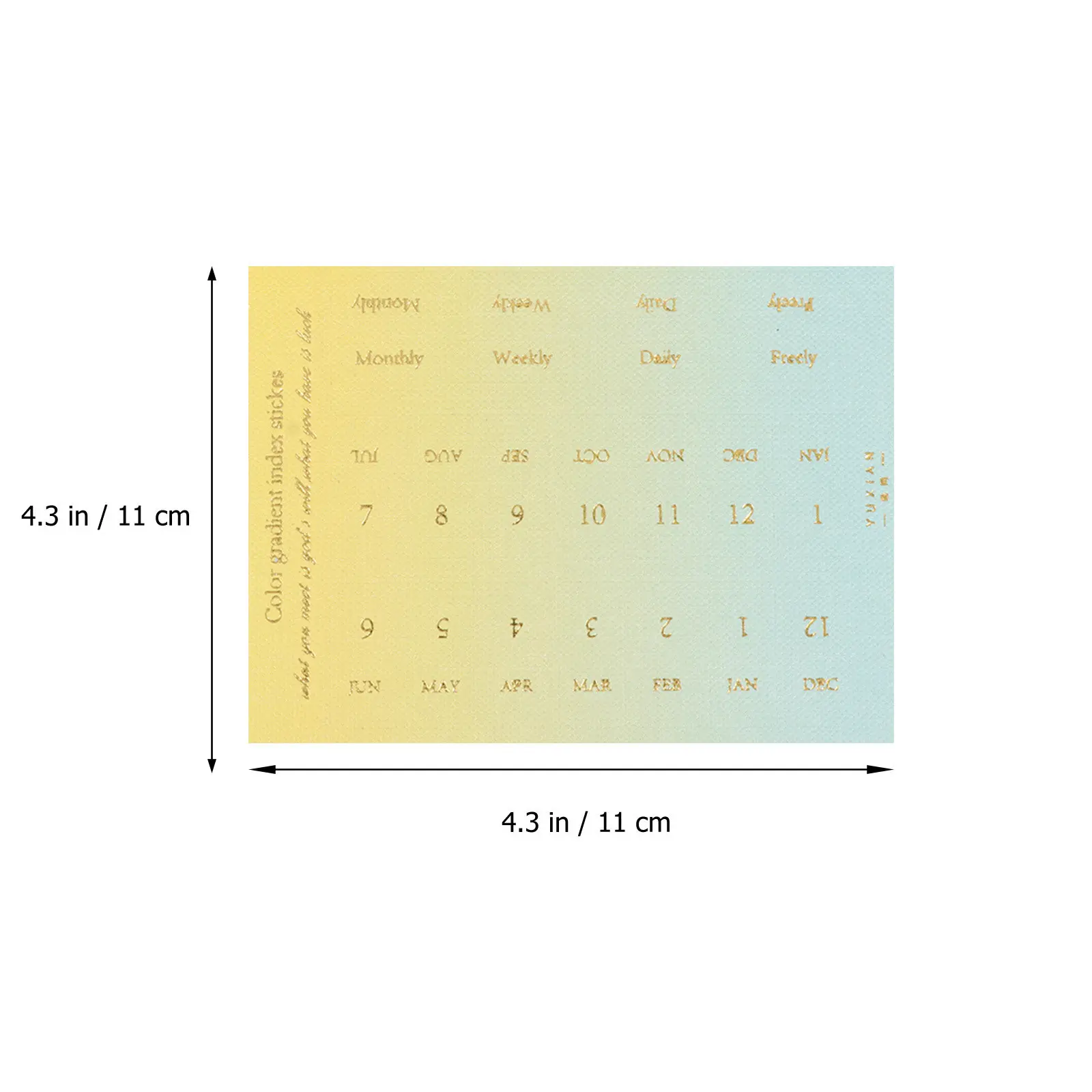 20Sheets Date Month Sticker Gradient Color Tear Proof Index Tabs for Notebook Diary Planner Reminder Classification Labels