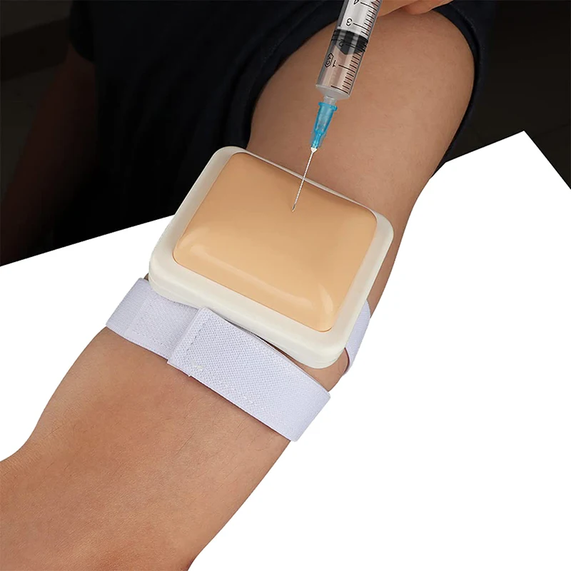 Almohadilla de entrenamiento de inyección intramuscular intravenosa portátil, almohadilla de práctica de inyección IV, simulación de inyección de entrenamiento de venipuntura