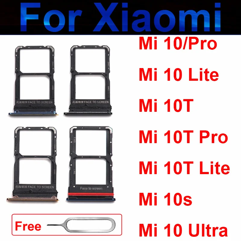 

Sim Card Tray Holder For Xiaomi Mi 10 10T Lite Pro Mi10S Mi 10 Ultra IM Card Tray Slot Adapter Socket Replacement Repair Parts